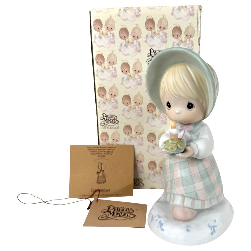 Precious Moments Figurine‎ December Girl with Candle Calendar Collection In Box